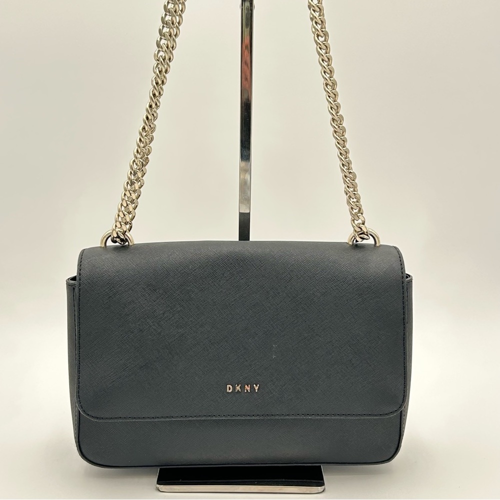 DKNY Black Shoulder Bag with Gold Chain